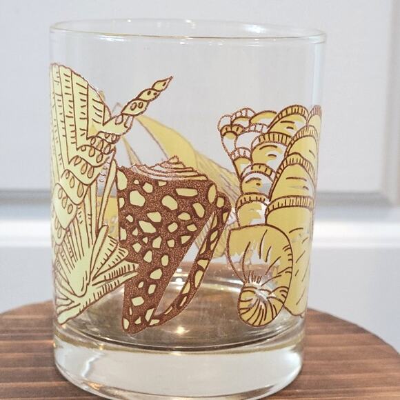 VTG Taste Setters Seashell Glassware Old Fashion Set of 5 Beach Low Ball Glasses - Picture 6 of 8